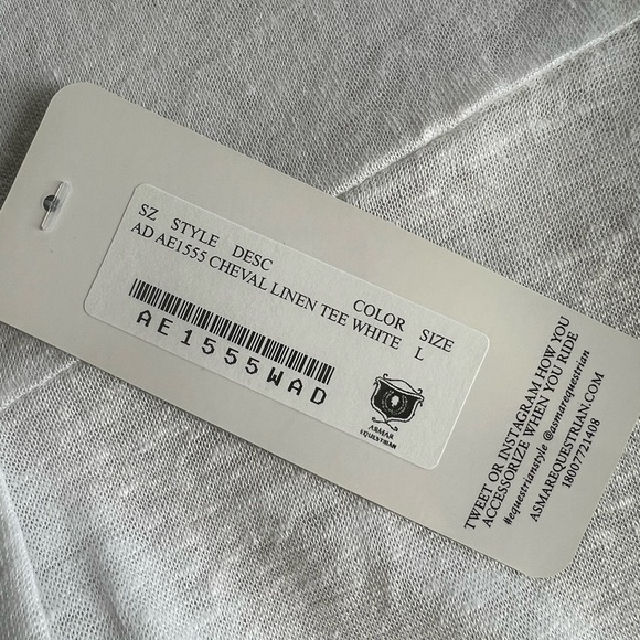 Noel Asmar Cheval Linen tee. large NWT. Horse print crewneck, white and black. - Picture 8 of 12